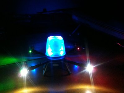 Quad copter with lights on