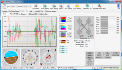 Provided .hex file tested with Baseflight GUI