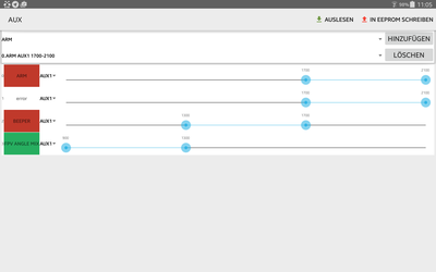 Screenshot of modes page